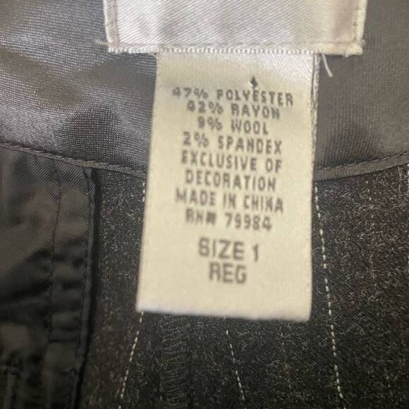 Chicos Women Pants 8 Smokey‎ Gray Straight Leg Pin Stripe Dot Classic Officewear - Picture 2 of 11